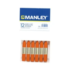 Lapices cera blanda Manley caja 12 unidades naranja