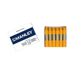Lapices cera blanda Manley caja 12 unidades ocre