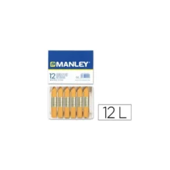 Lapices cera blanda Manley caja 12 unidades ocre