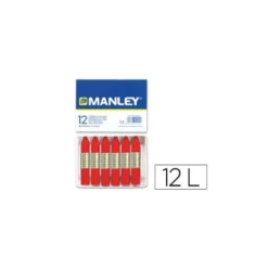 Lapices cera blanda Manley caja 12 unidades rojo escarlata