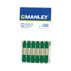Lapices cera blanda Manley caja 12 unidades verde esmeralda