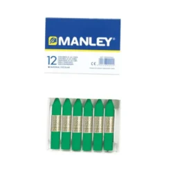 Lapices cera blanda Manley caja 12 unidades verde natural