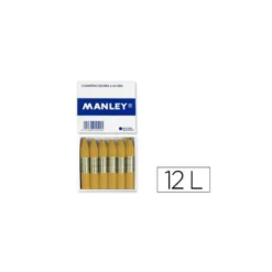 Lapices cera blanda Manley caja 12 unidades ocre madera