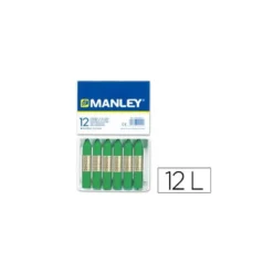Lapices cera blanda Manley caja 12 unidades verde primavera