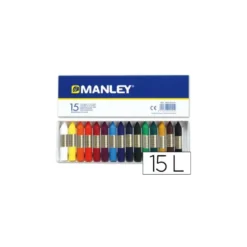 Lapices cera blanda Manley 15 unidades