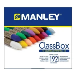 Lapices cera blanda Manley 192 unidades