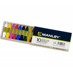 Lapices cera blanda Manley 10 unidades