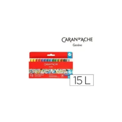 Lapices cera Caran D´Ache caja de carton 15 colores