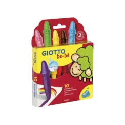Lapices cera Giotto be-be caja de 10 unidades colores surtidos y sacapuntas