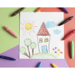 Lapices cera Giotto be-be caja de 10 unidades colores surtidos y sacapuntas