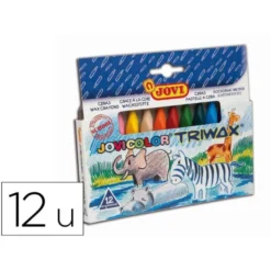 Lapices cera Jovi Jovicolor Triwax caja de 12 unidades colores surtidos
