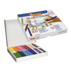 Lapices cera Jovi plasticolor 300 unidades de 12 colores surtidos