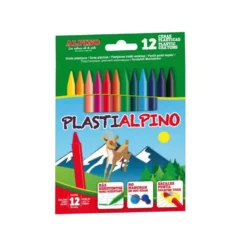 Lapices cera PlastiAlpino caja de 12 unidades colores surtidos