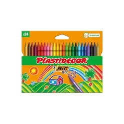 Lapices cera Plastidecor caja de 24 unidades colores surtidos