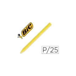 Lapices cera Plastidecor caja 25 unidades amarillo