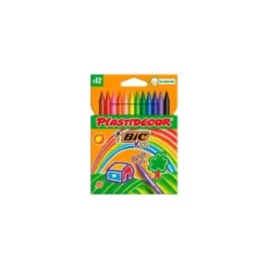 Lapices cera Plastidecor caja de 12 unidades colores surtidos