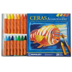 Lapices de cera masats acuarelable caja 24 unidades colores surtidos