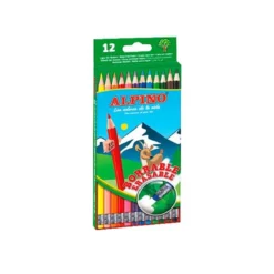 Lapices de Colores Alpino Borrables con Goma Hexagonales de Colores Surtidos Caja de 12 unidades