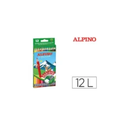 Lapices de Colores Alpino Borrables con Goma Hexagonales de Colores Surtidos Caja de 12 unidades
