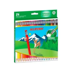 LAPICES DE COLORES ALPINO BORRABLE CAJA DE 24 UNIDADES COLORES SURTIDOS