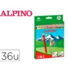 LAPICES DE COLORES ALPINO CAJA 36 UNIDADES COLORES SURTIDOS LARGOS