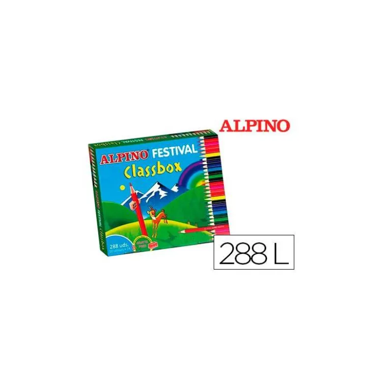 Lapices de colores alpino festival classbox caja 288 unidades 12 colores + sacapuntas