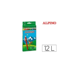 Lapices de Colores Alpino Hexagonales Caja 12 lapices largos