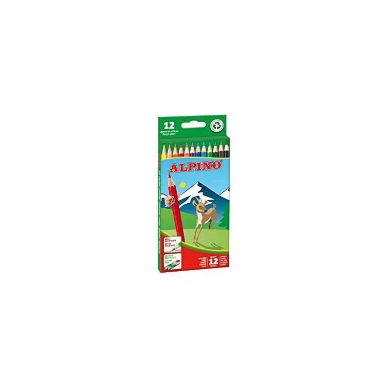 Lapices de Colores Alpino Hexagonales Caja 12 lapices largos