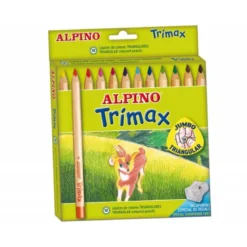 Lapices de Colores Alpino triangulares caja 12 unidades con mina gruesa