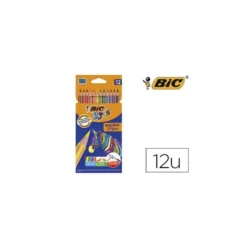 Lapices de colores Bic evolution Stripes caja de 12 colores surtidos