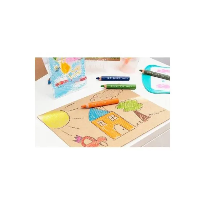 LAPICES DE COLORES BIC MULTISUPERFICIES TRIANGULARES MINA BORRABLE CAJA DE 6 UNIDADES COLORES SURTIDOS