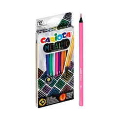 LAPICES DE COLORES CARIOCA METALLIC HEXAGONAL MINA 3,3 MM CAJA DE 12 COLORES SURTIDOS