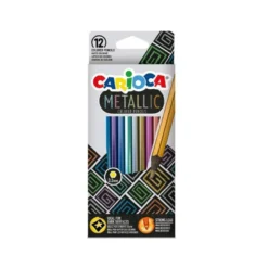 LAPICES DE COLORES CARIOCA METALLIC HEXAGONAL MINA 3,3 MM CAJA DE 12 COLORES SURTIDOS