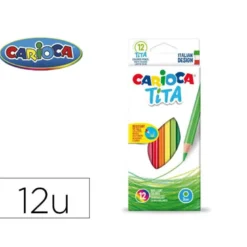 LAPICES DE COLORES CARIOCA TITA HEXAGONAL CAJA DE 12 UNIDADES COLORES SURTIDOS