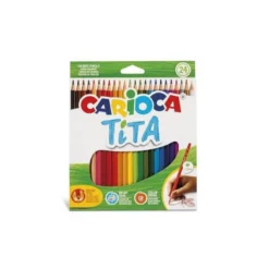 LAPICES DE COLORES CARIOCA TITA HEXAGONAL CAJA DE 24 UNIDADES COLORES SURTIDOS