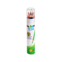 LAPICES DE COLORES CARIOCA TITA MINA 3 MM TUBO METAL 12 COLORES SURTIDOS + SACAPUNTAS