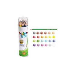 LAPICES DE COLORES CARIOCA TITA MINA 3 MM TUBO METAL 24 COLORES SURTIDOS + SACAPUNTAS