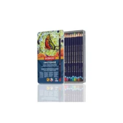 LAPICES DE COLORES DERWENT INKTENSE ACUARELABLE CAJA METALICA DE 12 UNIDADES COLORES SURTIDOS