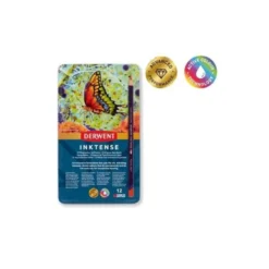 LAPICES DE COLORES DERWENT INKTENSE ACUARELABLE CAJA METALICA DE 12 UNIDADES COLORES SURTIDOS