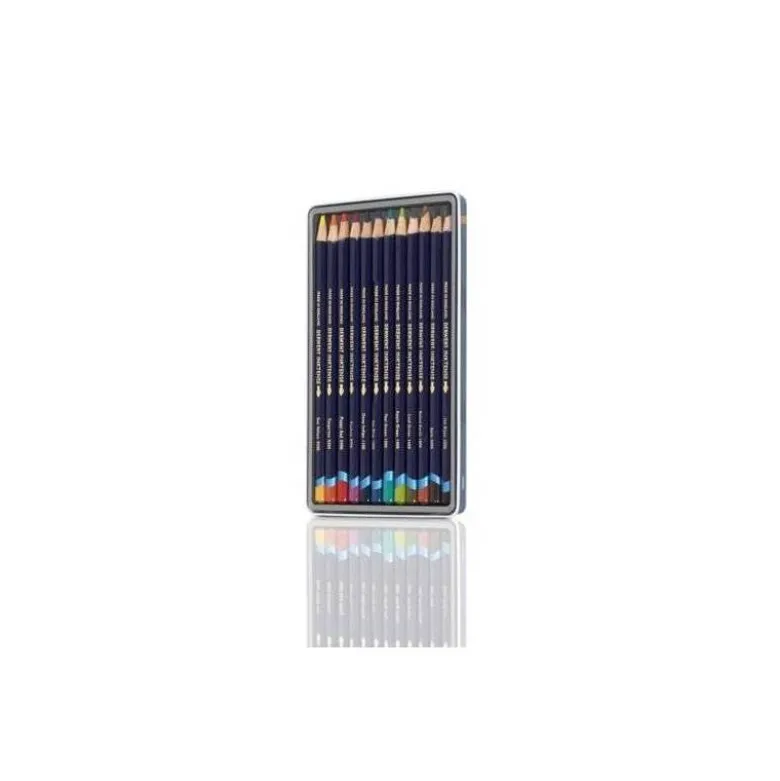 LAPICES DE COLORES DERWENT INKTENSE ACUARELABLE CAJA METALICA DE 12 UNIDADES COLORES SURTIDOS