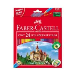 Lapices de colores Faber-Castell hexagonal caja 24 unidades madera reforestada