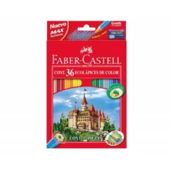 Lapices de colores Faber-Castell hexagonal caja 36 unidades + sacapuntas
