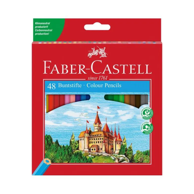 Lapices de colores Faber-Castell hexagonal caja 48 unidades + sacapuntas