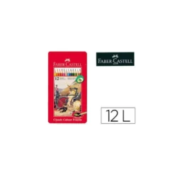 Lapices de colores Faber Castell hexagonales caja metal 12 unidades