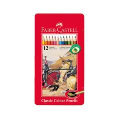 Lapices de colores Faber Castell hexagonales caja metal 12 unidades