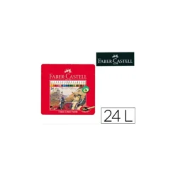 Lapices de colores Faber Castell hexagonales caja metal de 24 unidades