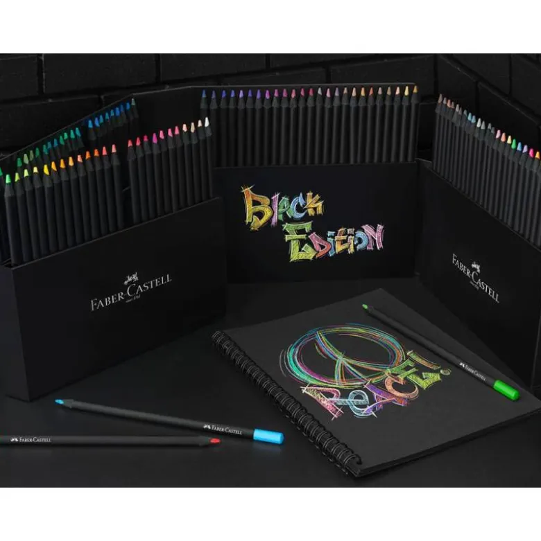 LAPICES DE COLORES FABER CASTELL EDICION BLACK SOPORTE DE 100 UNIDADES COLORES SURTIDOS
