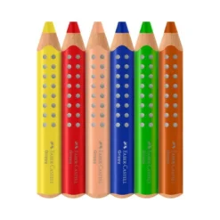 LAPICES DE COLORES FABER CASTELL GRIPPY XXL CAJA DE 6 UNIDADES COLORES SURTIDOS