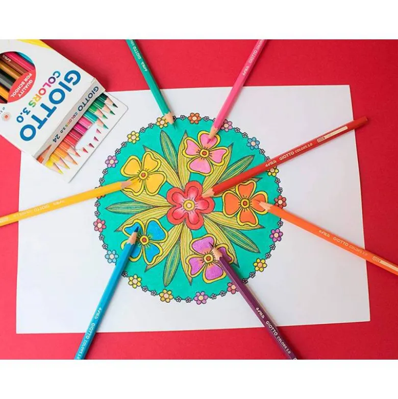 LAPICES DE COLORES GIOTTO COLORS 3.0 CAJA DE 24 COLORES MINA 3 MM