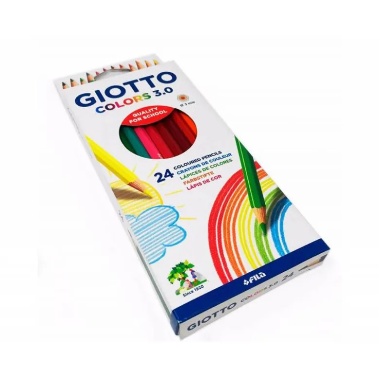 LAPICES DE COLORES GIOTTO COLORS 3.0 CAJA DE 24 COLORES MINA 3 MM